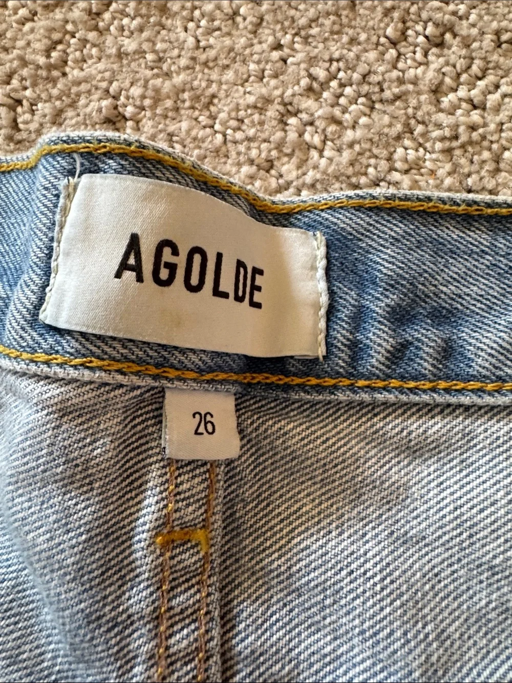 Agolde Light Wash Distressed Denim Cutoff Shorts - Picture 3 of 4